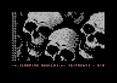 C64 ASM: Skull Tumbler (Gif2C64)